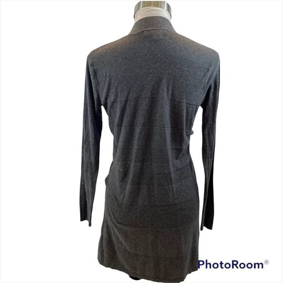 August Silk Grey Open Front Cardigan Sweater Size Small - Picture 4 of 11